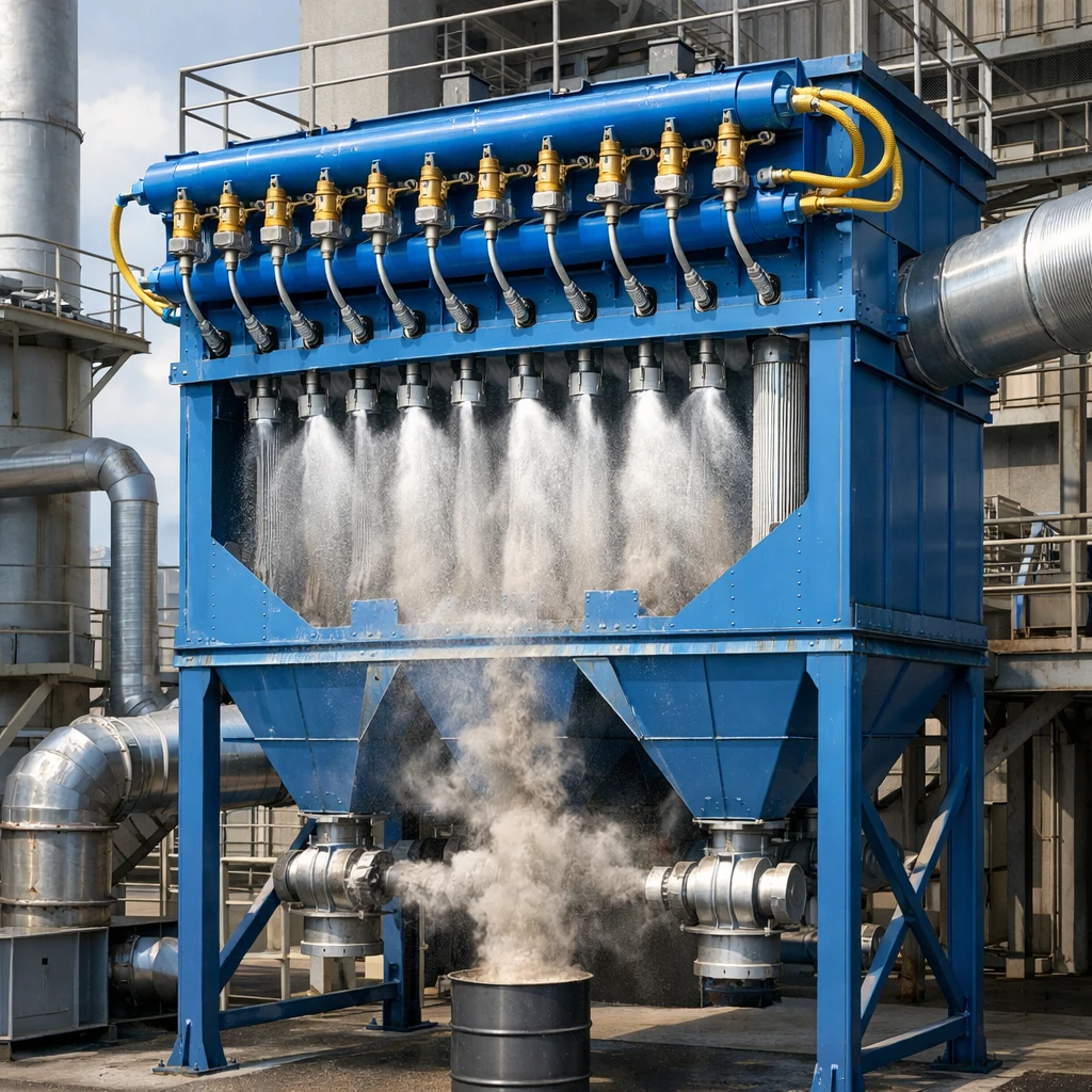 نقش سیستم هوای فشرده در عملکرد بگ فیلتر پالس جت